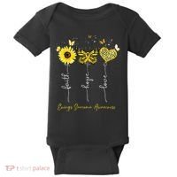 Ewings Sarcoma Awareness Faith Hope Love Leopard Sunflower Baby Bodysuit thumb 0
