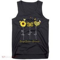 Ewings Sarcoma Awareness Faith Hope Love Leopard Sunflower Tank Top thumb 0