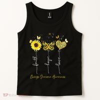 Ewings Sarcoma Awareness Faith Hope Love Leopard Sunflower Tank Top thumb 2