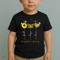 Ewings Sarcoma Awareness Faith Hope Love Leopard Sunflower Toddler T-Shirt thumb 2