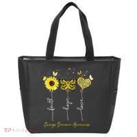 Ewings Sarcoma Awareness Faith Hope Love Leopard Sunflower Tote Bag thumb 0