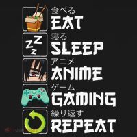 Eat Sleep Anime Gaming Repeat Kawaii Otaku Anime Manga Hoodie thumb 7