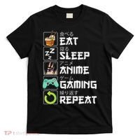 Eat Sleep Anime Gaming Repeat Kawaii Otaku Anime Manga T-Shirt thumb 0