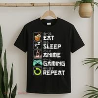 Eat Sleep Anime Gaming Repeat Kawaii Otaku Anime Manga T-Shirt thumb 2