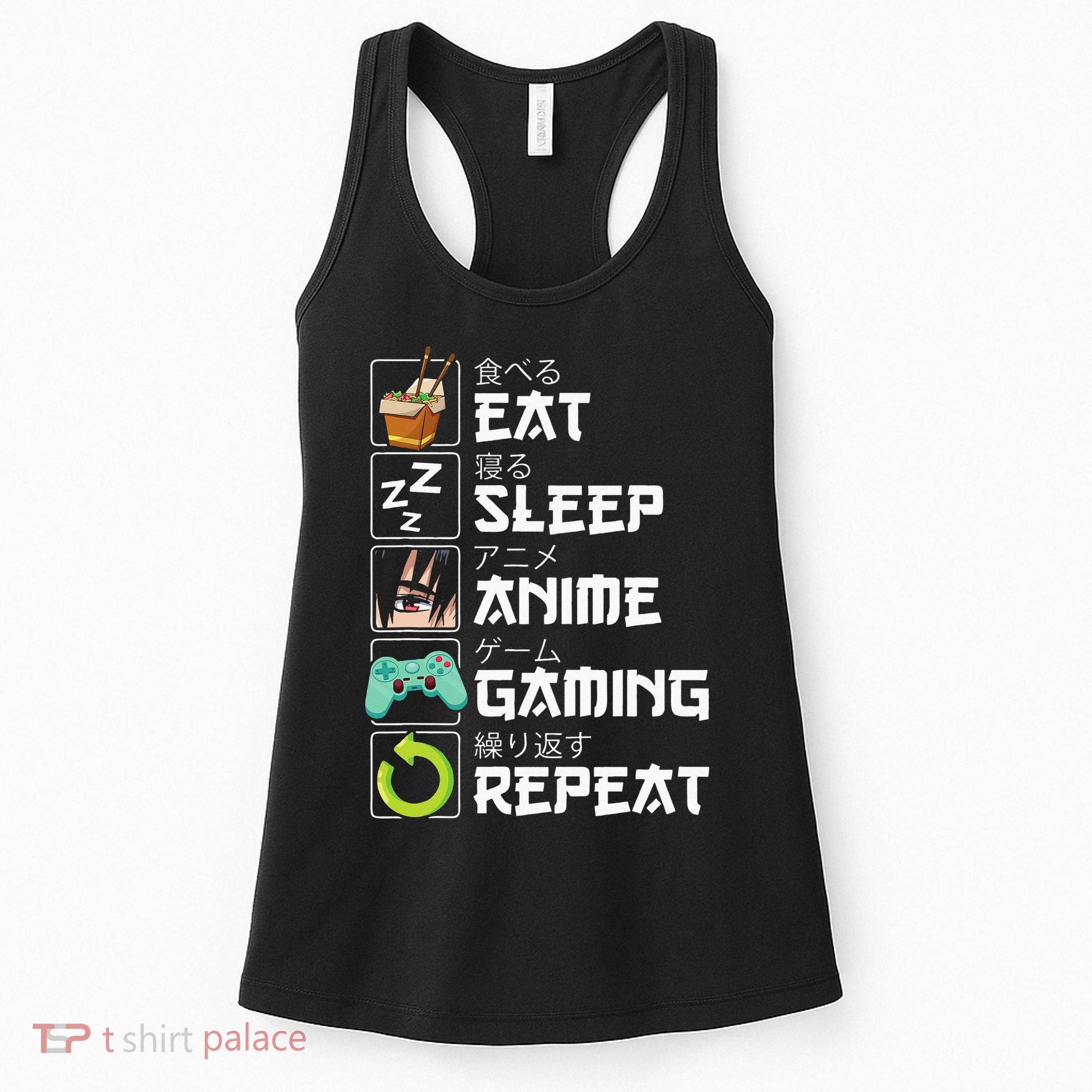 Eat Sleep Anime Gaming Repeat Kawaii Otaku Anime Manga Women's Tank Top