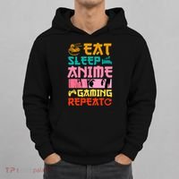 Eat Sleep Anime Gaming Repeat Kawaii Otaku Anime Manga Hoodie thumb 0