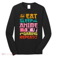 Eat Sleep Anime Gaming Repeat Kawaii Otaku Anime Manga Long Sleeve Shirt thumb 0