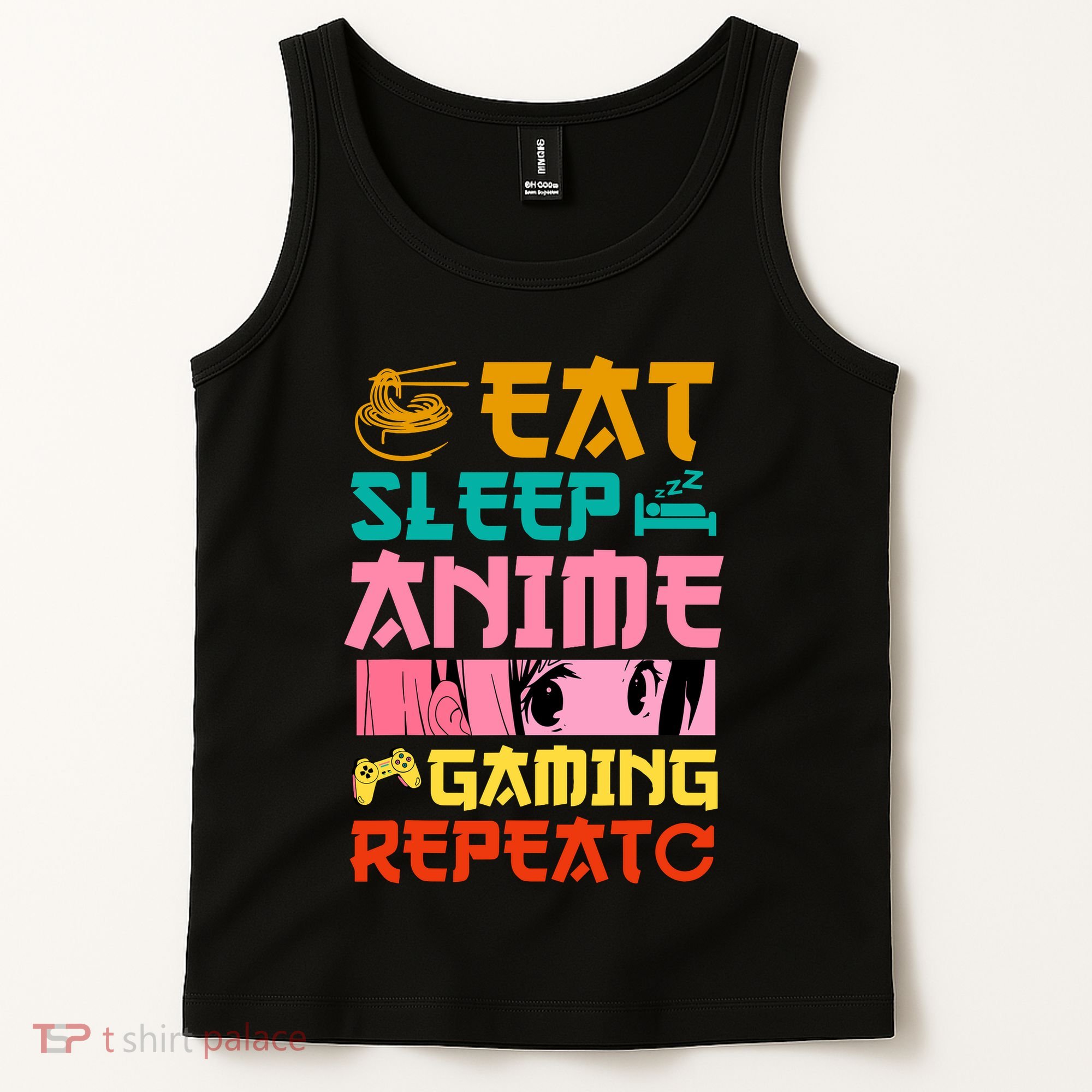 Eat Sleep Anime Gaming Repeat Kawaii Otaku Anime Manga Tank Top