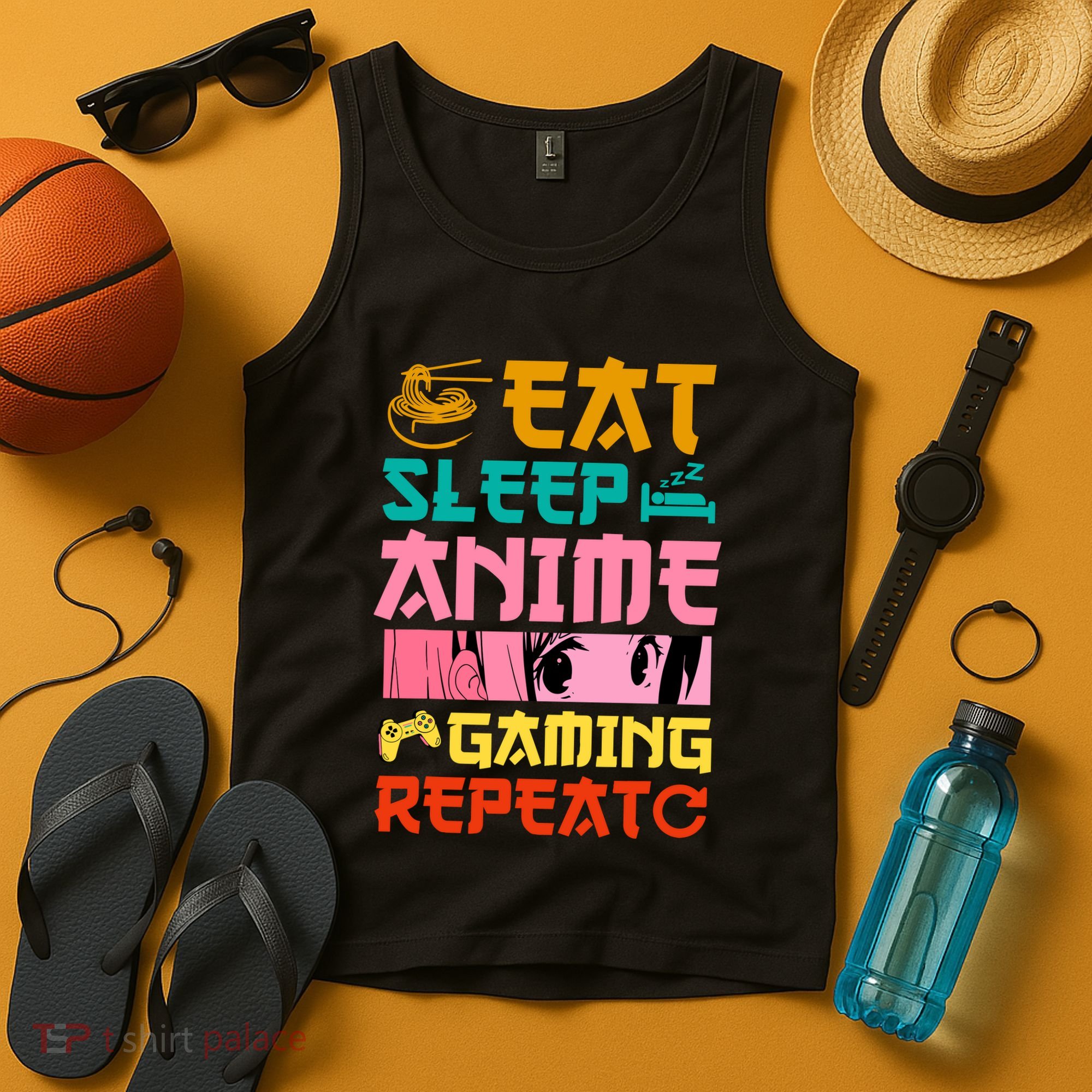 Eat Sleep Anime Gaming Repeat Kawaii Otaku Anime Manga Tank Top