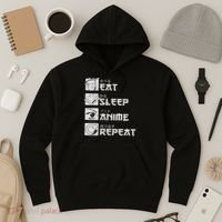 Eat Sleep Anime Repeat Manga S Women Hoodie thumb 3