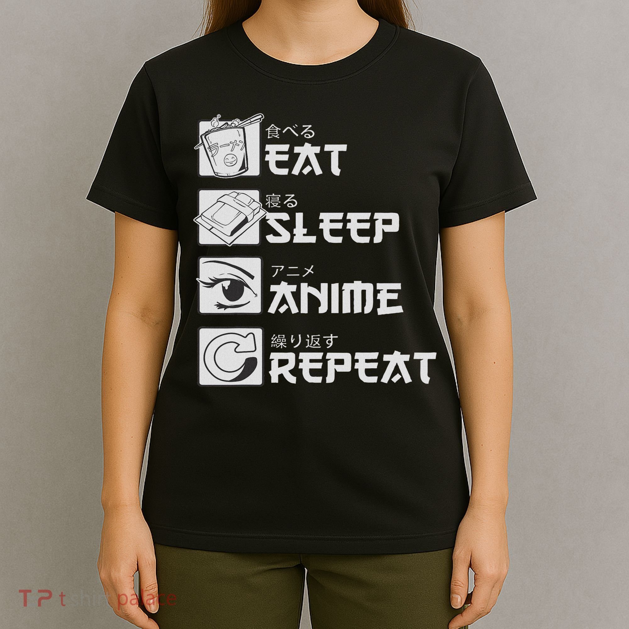 Eat Sleep Anime Repeat Manga S Women T-Shirt