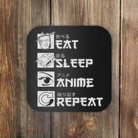 Eat Sleep Anime Repeat Manga S Women Coaster thumb 0