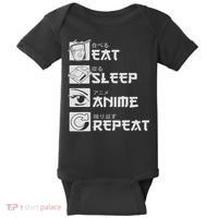 Eat Sleep Anime Repeat Manga S Women Baby Bodysuit thumb 0