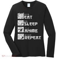 Eat Sleep Anime Repeat Manga S Women Women's Long Sleeve Shirt thumb 0