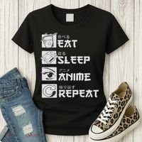 Eat Sleep Anime Repeat Manga S Women Women's T-Shirt thumb 3