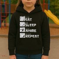 Eat Sleep Anime Repeat Manga S Women Kids Hoodie thumb 3