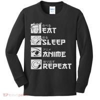 Eat Sleep Anime Repeat Manga S Women Kids Long Sleeve Shirt thumb 0