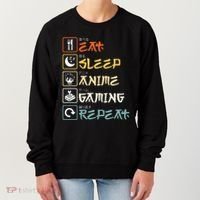 Eat Sleep Anime Gaming Repeat Gamer Gift Women's Sweatshirt thumb 0