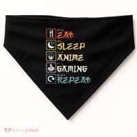 Eat Sleep Anime Gaming Repeat Gamer Gift USA-Made Doggie Bandana thumb 0