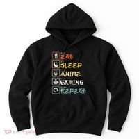 Eat Sleep Anime Gaming Repeat Gamer Gift Hoodie thumb 0
