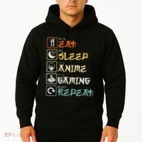 Eat Sleep Anime Gaming Repeat Gamer Gift Hoodie thumb 2