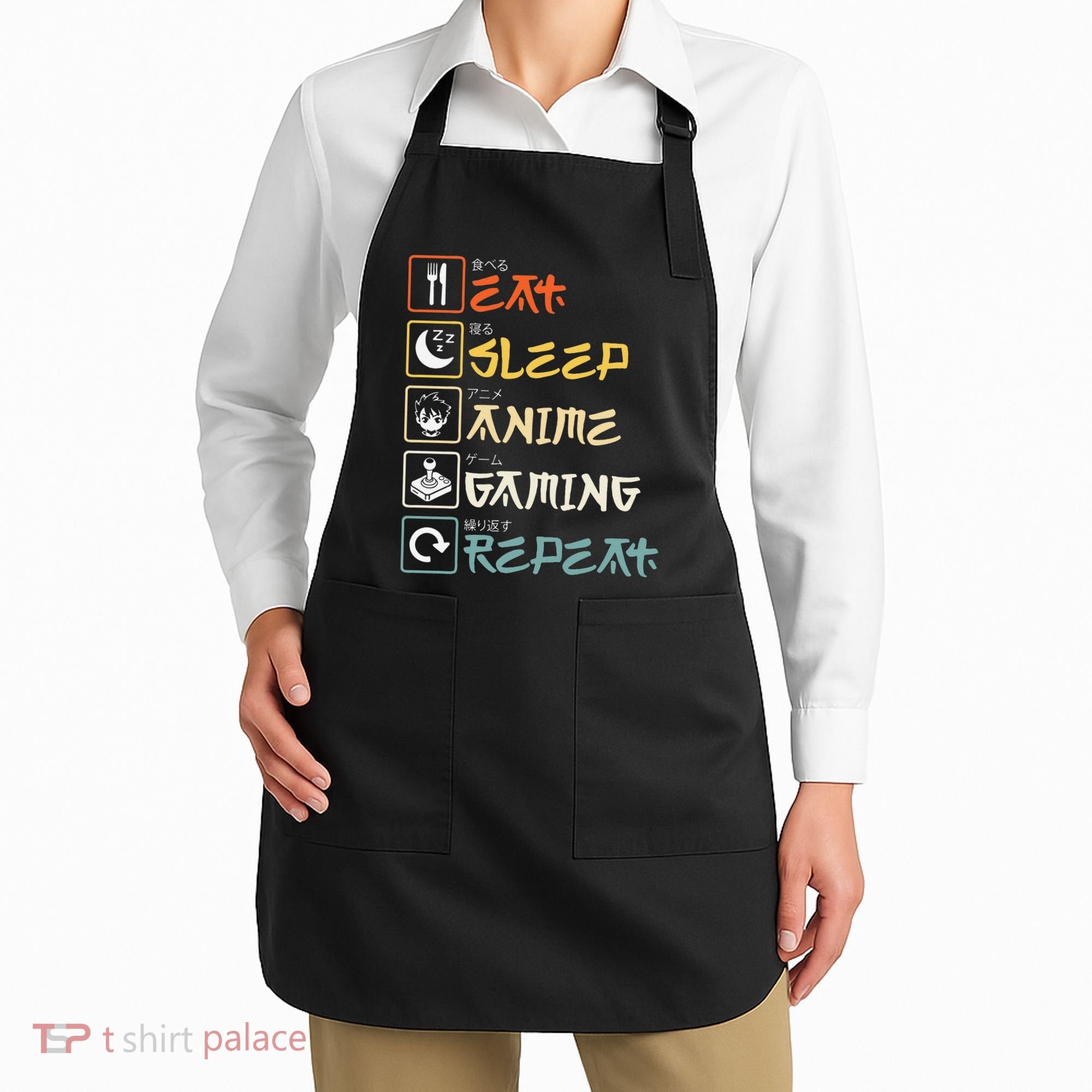Eat Sleep Anime Gaming Repeat Gamer Gift Apron