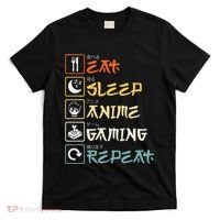 Eat Sleep Anime Gaming Repeat Gamer Gift T-Shirt thumb 0