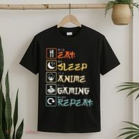 Eat Sleep Anime Gaming Repeat Gamer Gift T-Shirt thumb 2