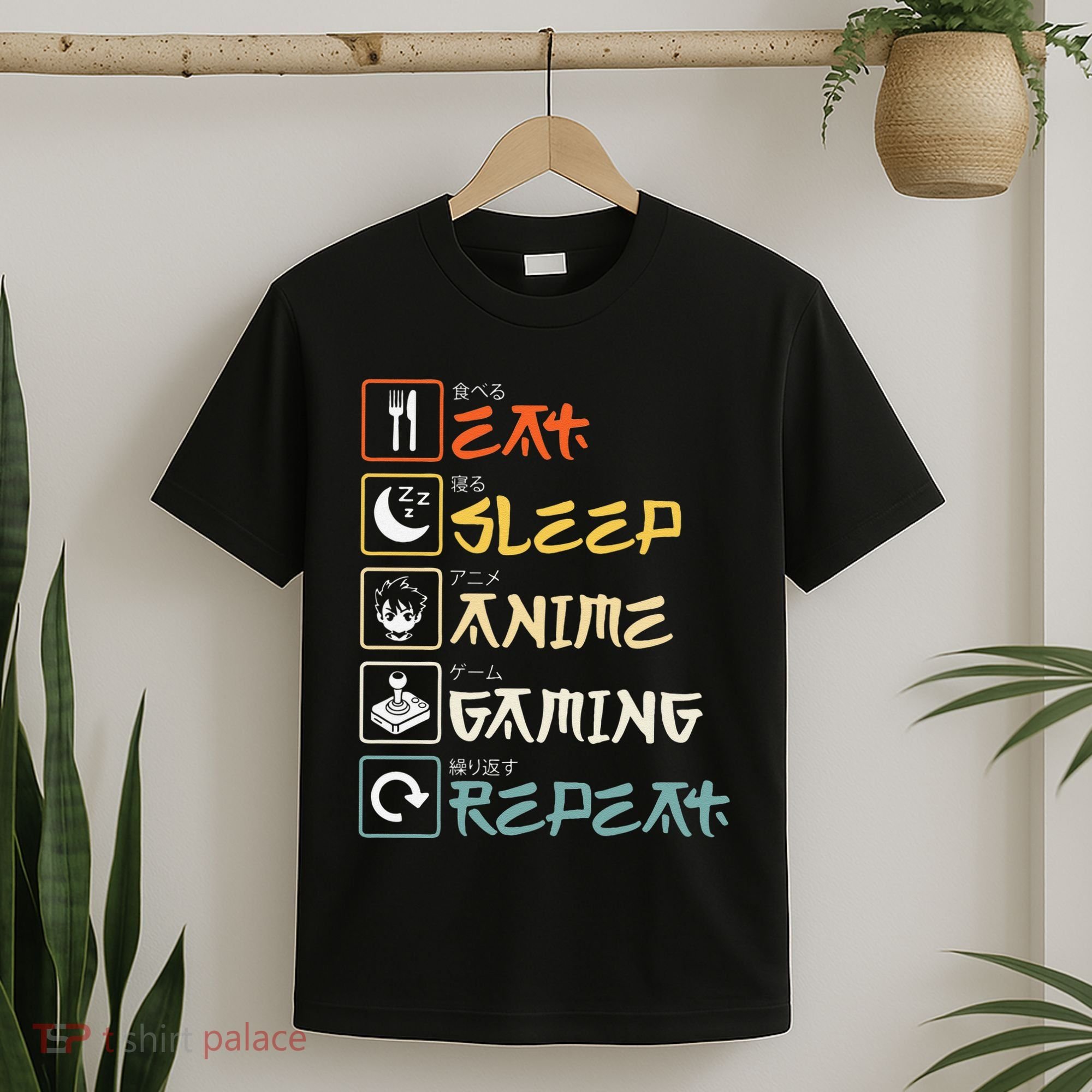 Eat Sleep Anime Gaming Repeat Gamer Gift T-Shirt