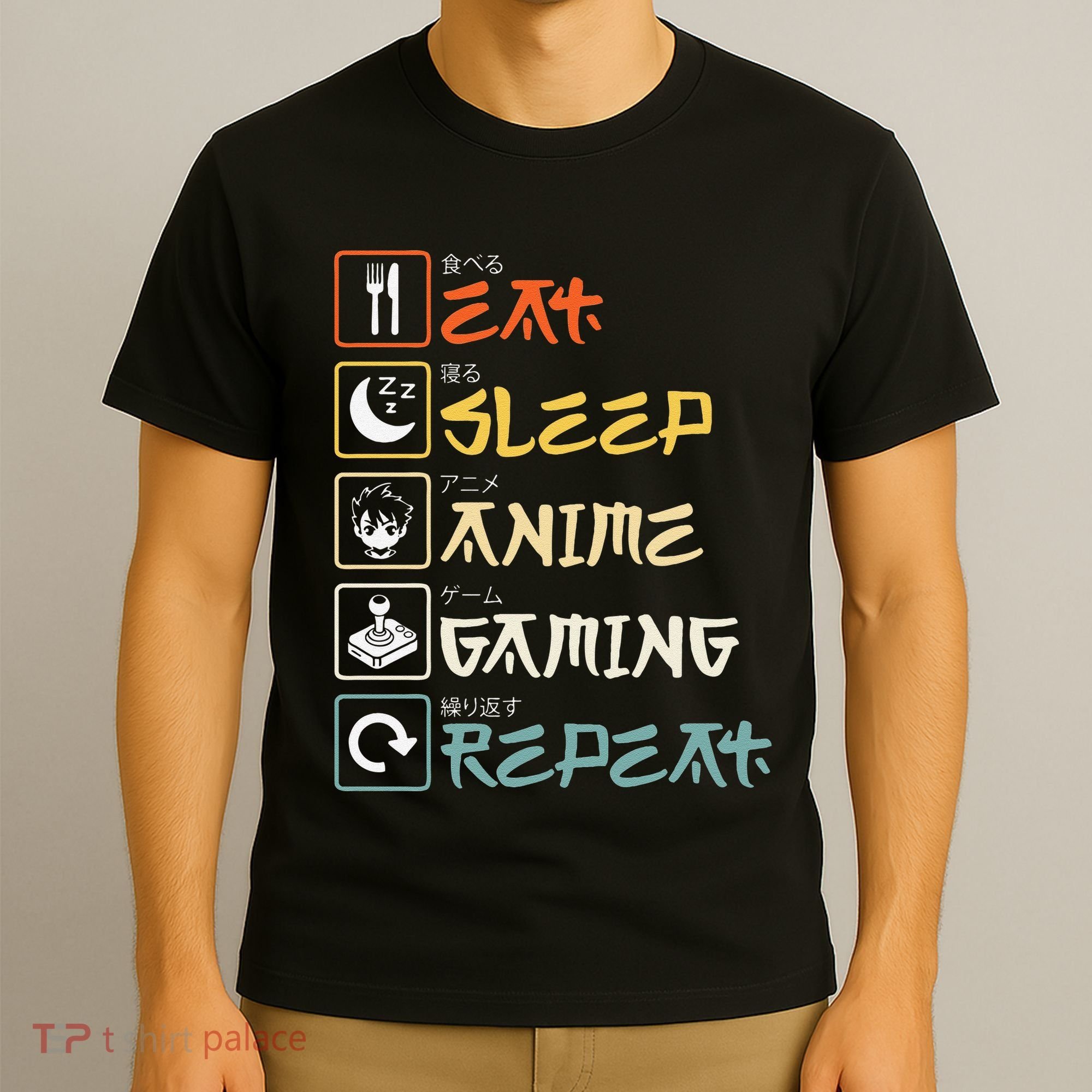 Eat Sleep Anime Gaming Repeat Gamer Gift T-Shirt