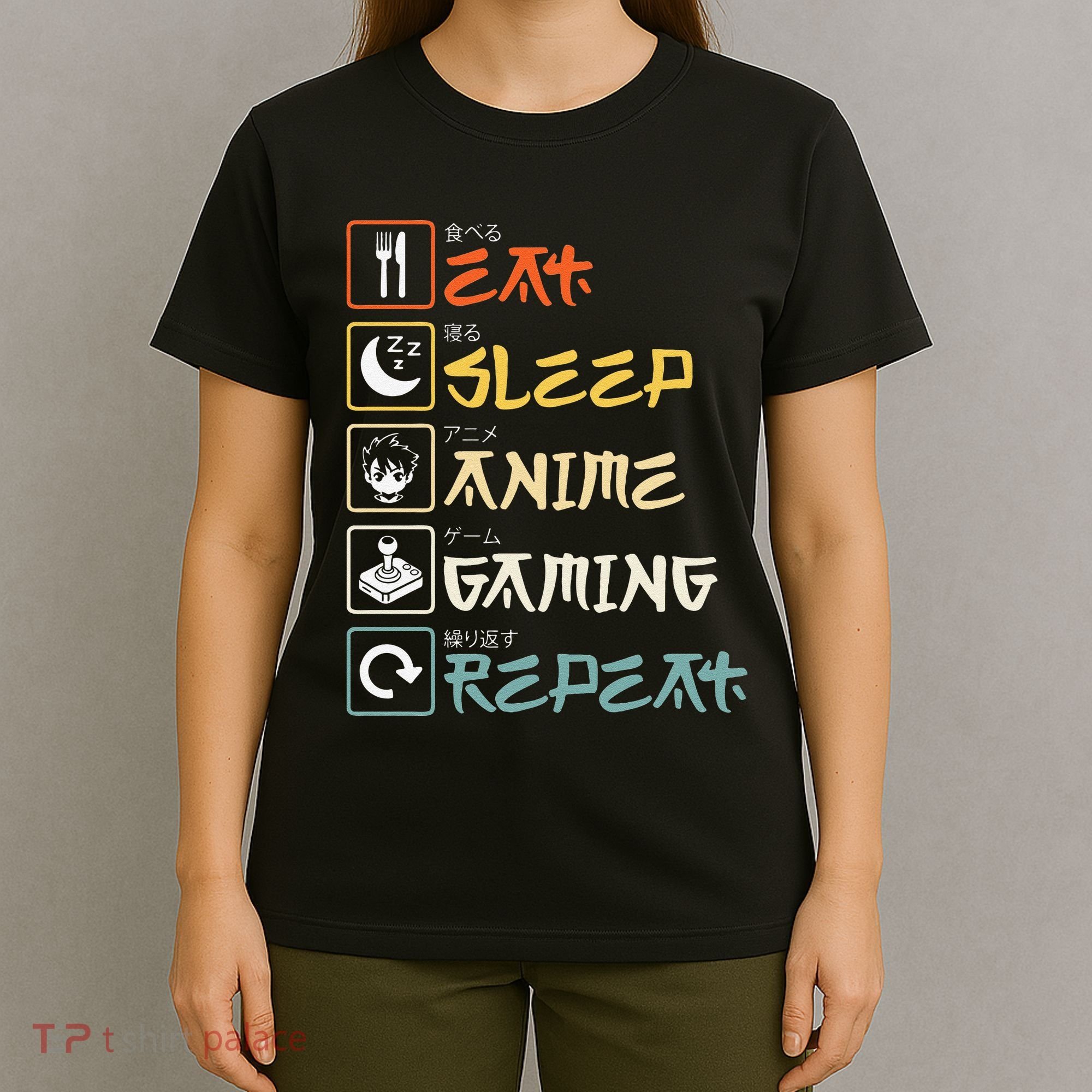 Eat Sleep Anime Gaming Repeat Gamer Gift T-Shirt