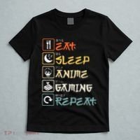 Eat Sleep Anime Gaming Repeat Gamer Gift T-Shirt thumb 5