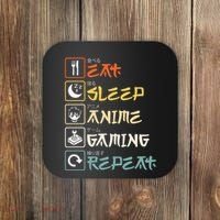 Eat Sleep Anime Gaming Repeat Gamer Gift Coaster thumb 0