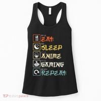 Eat Sleep Anime Gaming Repeat Gamer Gift Women's Tank Top thumb 0