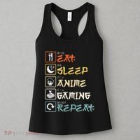 Eat Sleep Anime Gaming Repeat Gamer Gift Women's Tank Top thumb 3