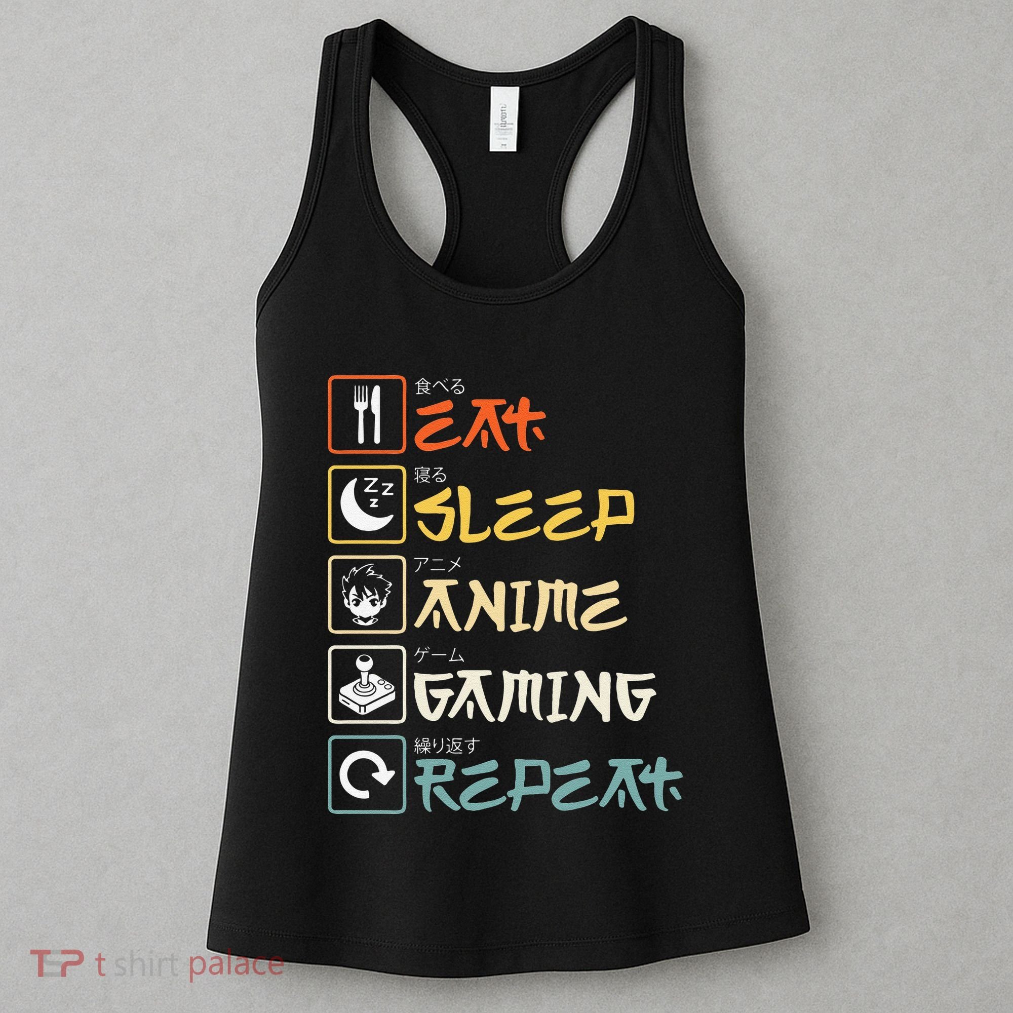 Eat Sleep Anime Gaming Repeat Gamer Gift Women's Tank Top