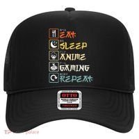 Eat Sleep Anime Gaming Repeat Gamer Gift Hat thumb 0