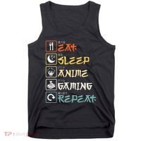 Eat Sleep Anime Gaming Repeat Gamer Gift Tank Top thumb 0