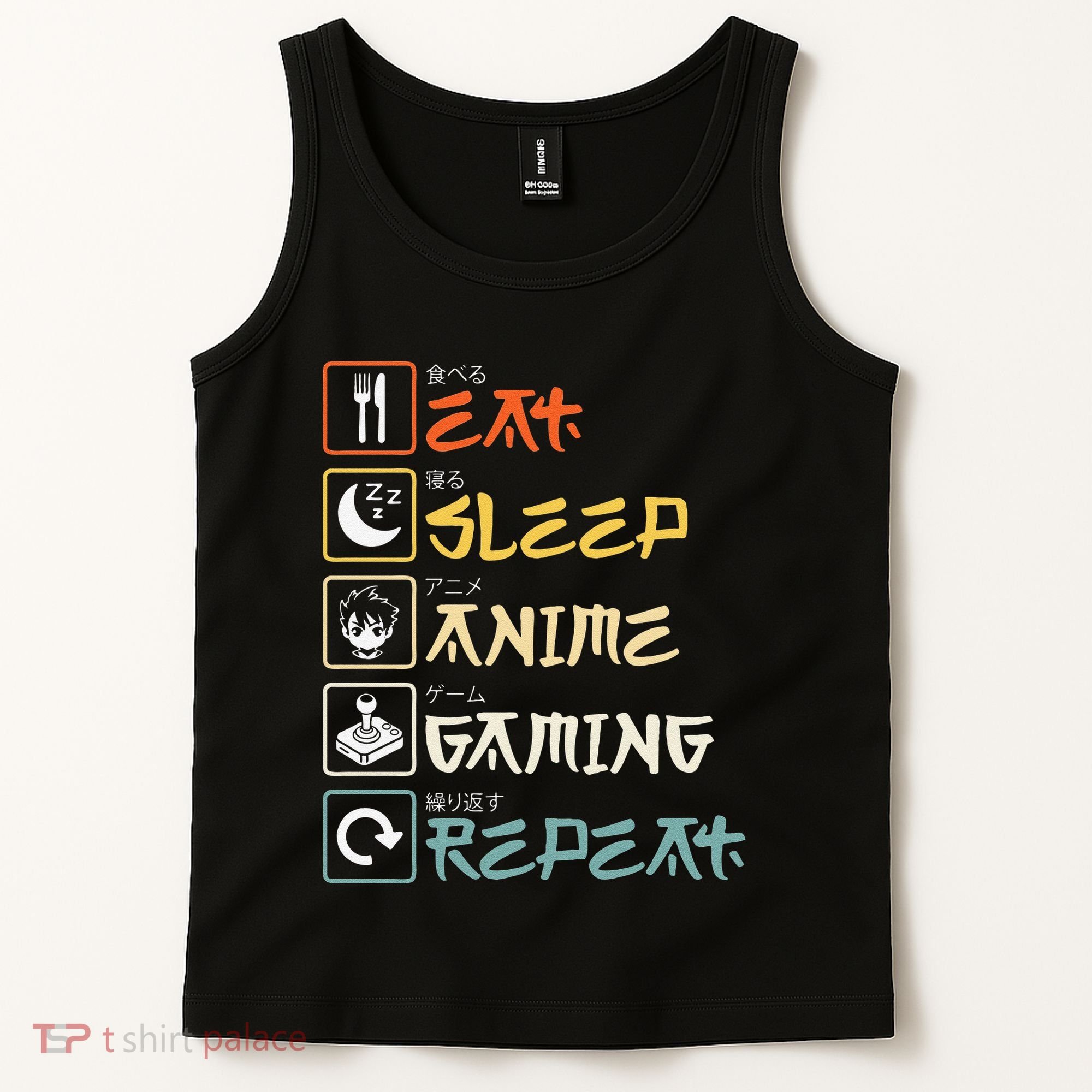 Eat Sleep Anime Gaming Repeat Gamer Gift Tank Top