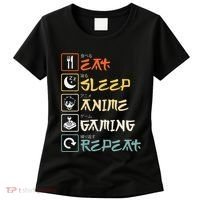 Eat Sleep Anime Gaming Repeat Gamer Gift Women's T-Shirt thumb 0