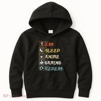 Eat Sleep Anime Gaming Repeat Gamer Gift Kids Hoodie thumb 0