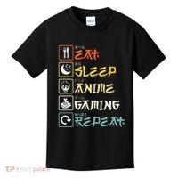 Eat Sleep Anime Gaming Repeat Gamer Gift Kids T-Shirt thumb 0