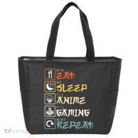 Eat Sleep Anime Gaming Repeat Gamer Gift Tote Bag thumb 0
