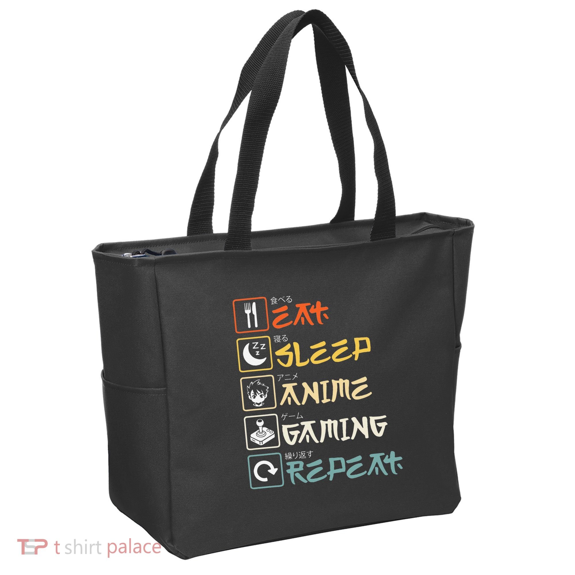 Eat Sleep Anime Gaming Repeat Gamer Gift Tote Bag