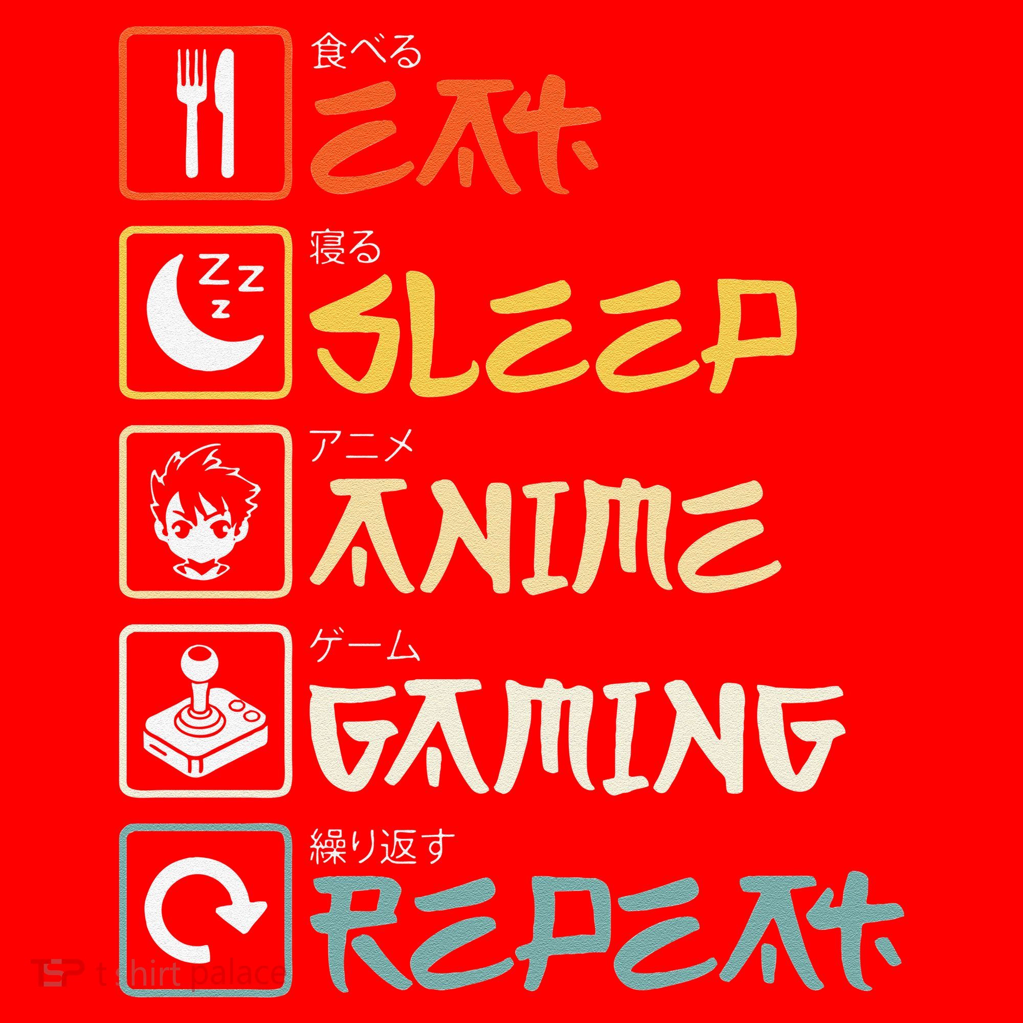 Eat Sleep Anime Gaming Repeat Gamer Gift Santa Hat