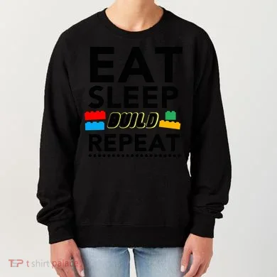 Eat Sleep Build Repeat Building Blocks Bricks Master Builder Women's Sweatshirt