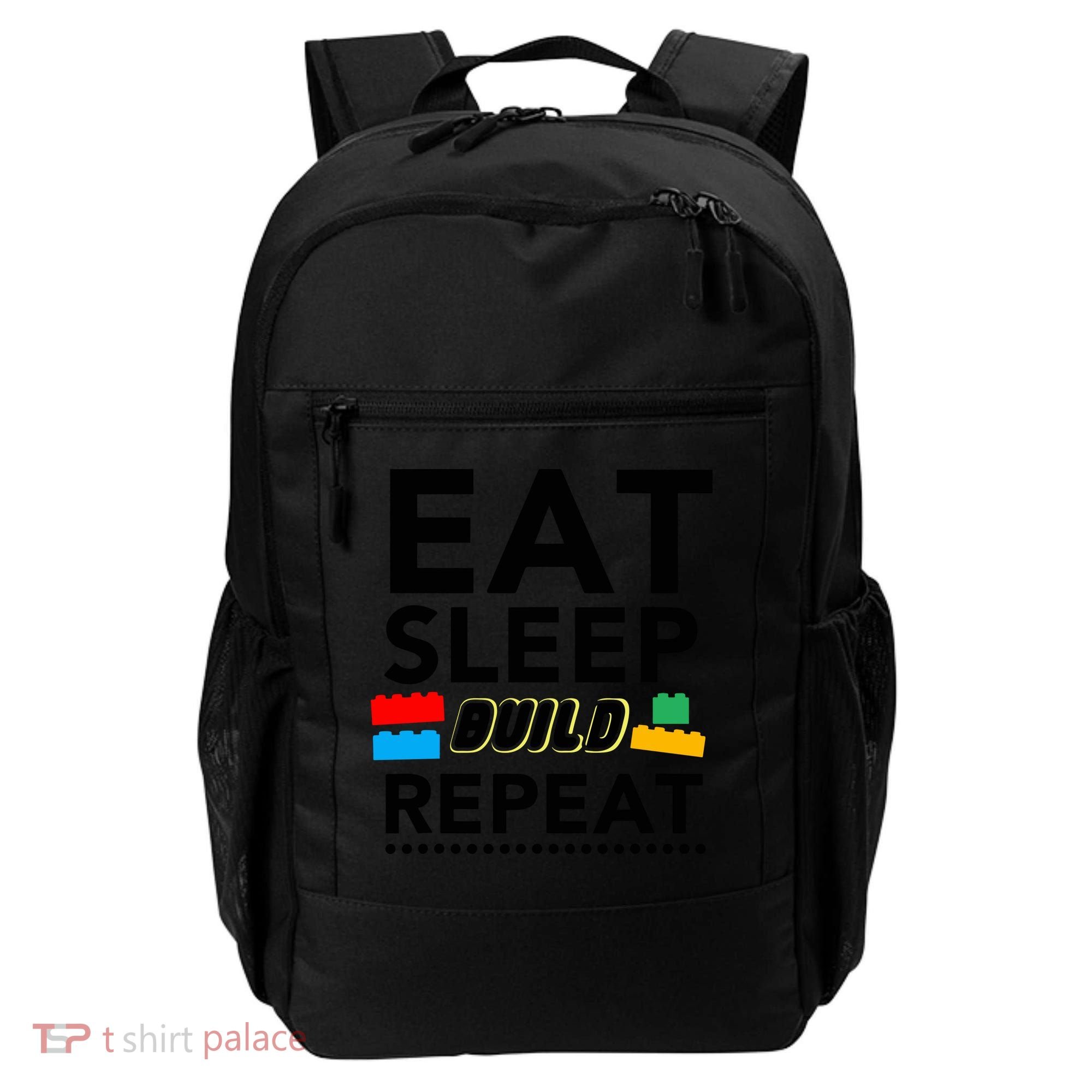 Eat Sleep Build Repeat Building Blocks Bricks Master Builder Backpack