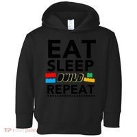 Eat Sleep Build Repeat Building Blocks Bricks Master Builder Toddler Hoodie thumb 0