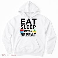 Eat Sleep Build Repeat Building Blocks Bricks Master Builder Hoodie thumb 0