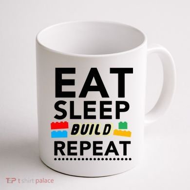 Eat Sleep Build Repeat Building Blocks Bricks Master Builder Coffee Mug back